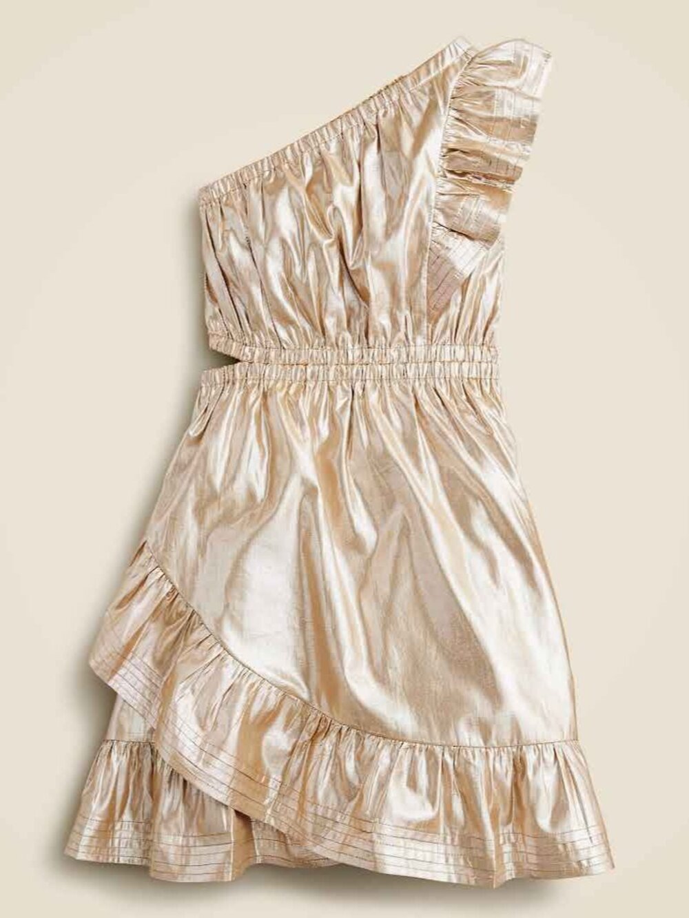 GENUINE Crewcuts Girls' one-shoulder dress in gold lamé Size 4T